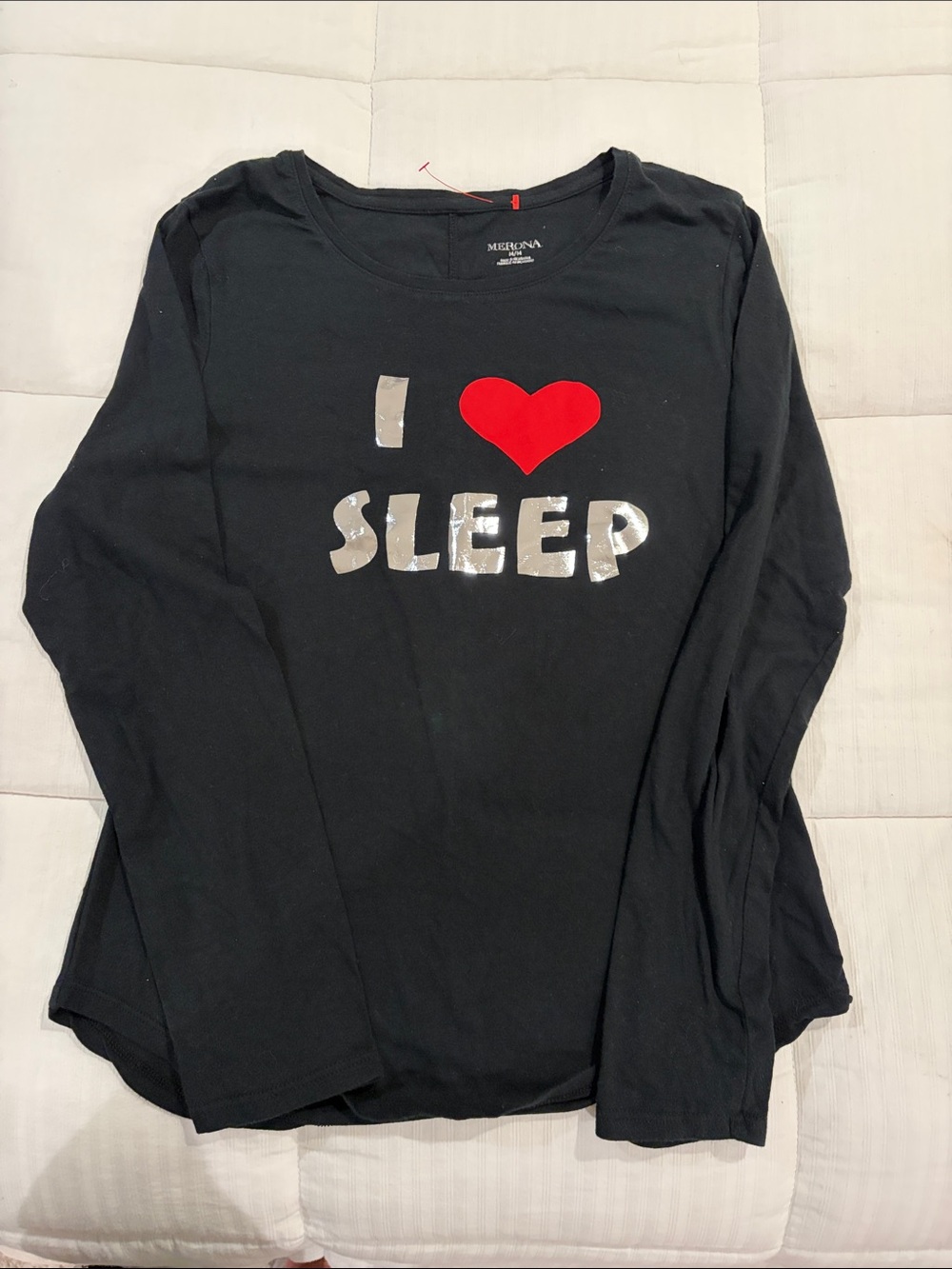 Merona Black Long-Sleeve 'I ♥ Sleep' Pajama Top